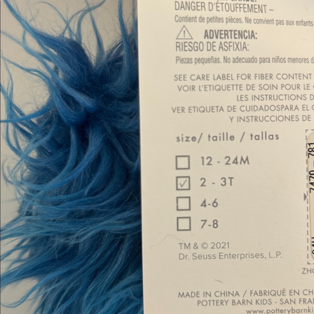 Pottery Barn Kids Dr. Seuss Thing 2 Costume Size 2T-3T Unisex New with tags! - Picture 11 of 11